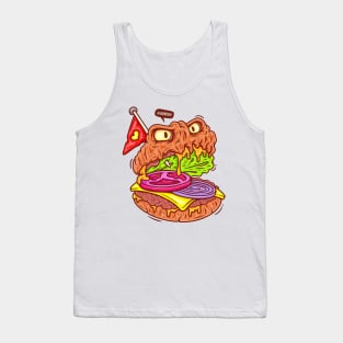 Burger Face Horror Tank Top